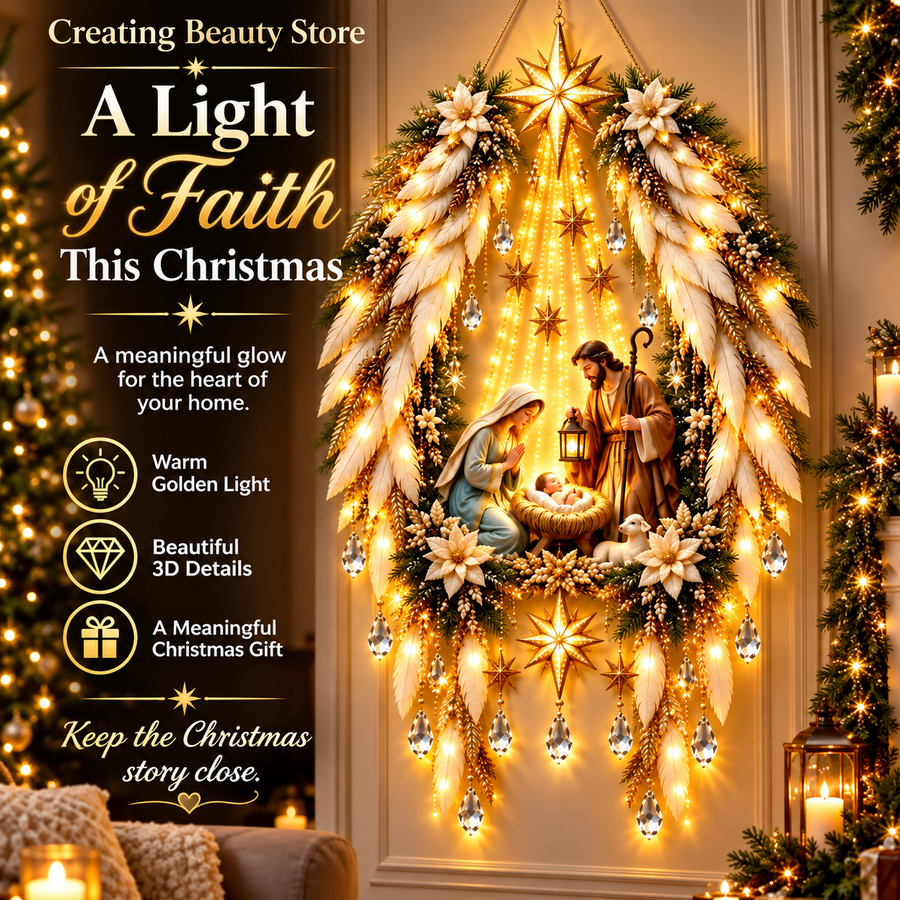 Estrella de Belén Iluminada · Nacimiento LED de Pared